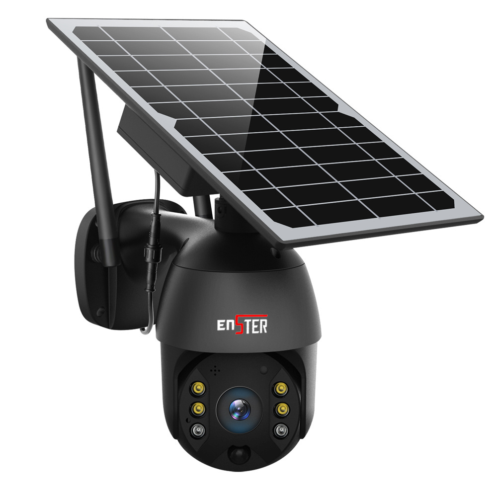 2MP Outdoor Security Surveillance Two-way Audio Solar Panels 4G Lte Sim Card Pan Tilt Dome Battery Power CCTV Camera