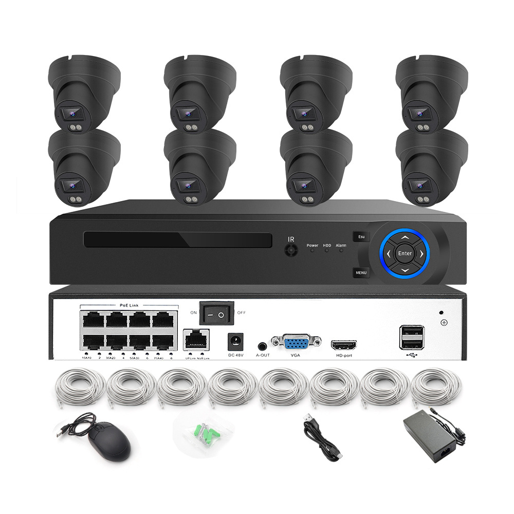 Cheap Factory Price Smart Home CCTV 4K 8MP  POE NVR 8 Channel Kit Security Network Camera surveillance System