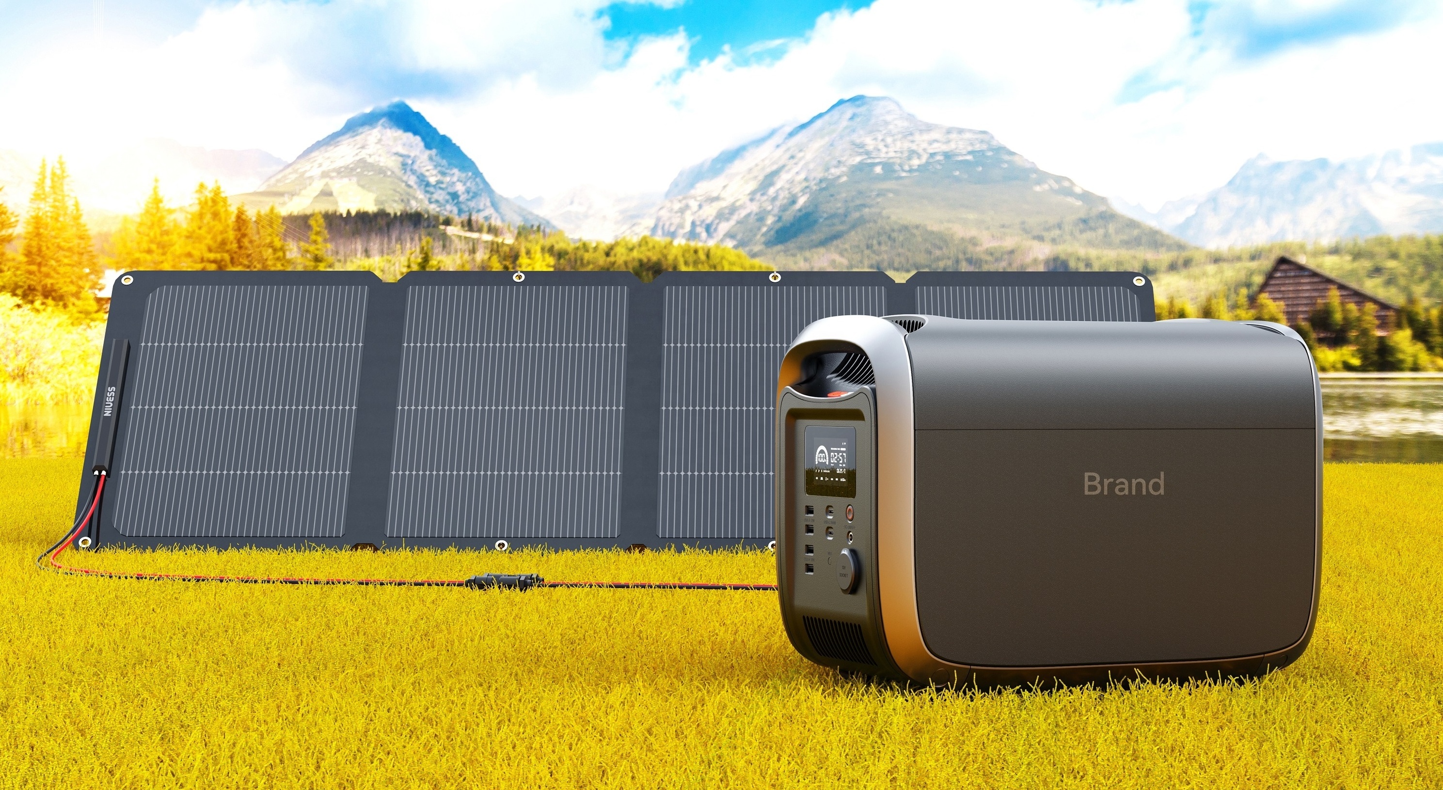 1200W 2000W 3000W Portable Power Station Lithium Battery Pack Outdoor Solar Rechargeable Mobile Power Supply