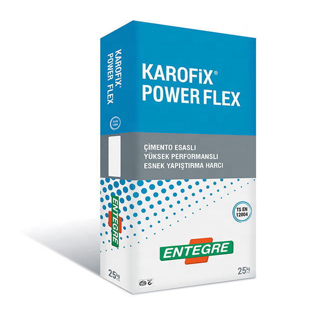 Cement-Based High-Performance Flexible Tile Adhesive Mortar C2TES1 - KAROFIX POWER FLEX Super Adhesive For Big Tiles