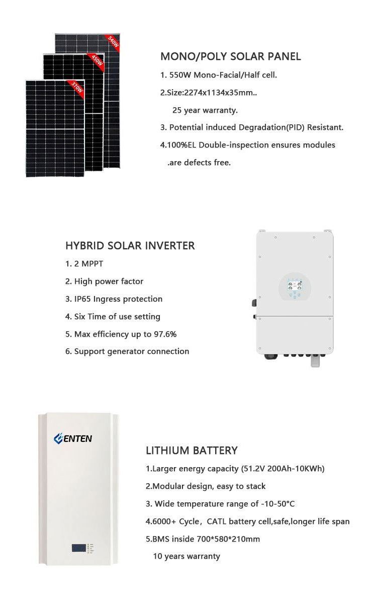 4kw 3kw 5kw 10000w Off Grid Solar System 25kw 40kw 10kva 50kva Complete Solar Kit Power System With 500w Solar Panel