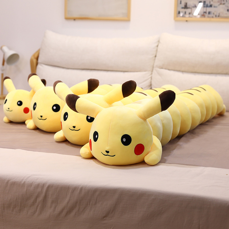 Wholesale Long Pikachu Plush Pillow Creative Caterpillar Plush Toy Stuffed Animals Caterpillar Throw Pillow