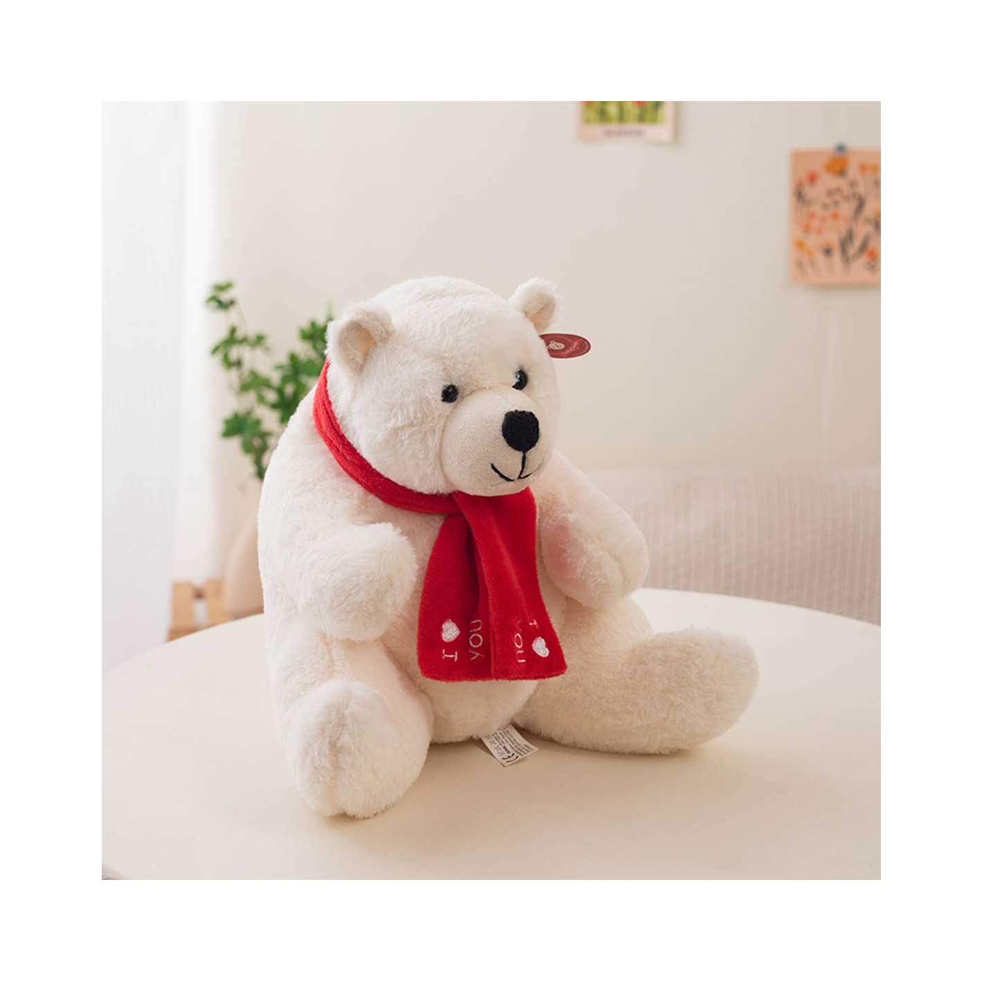 Wholesale Polar Bear Plush Toys Cute Stuffed Animals Polar Bear with Scarf Doll