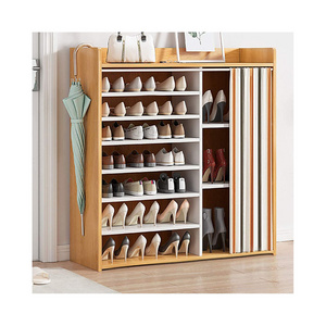 Wood Dustproof Rectangle Standing Shoe Rack Organizer  Shoe Storage Cabinet For Home Cabinet