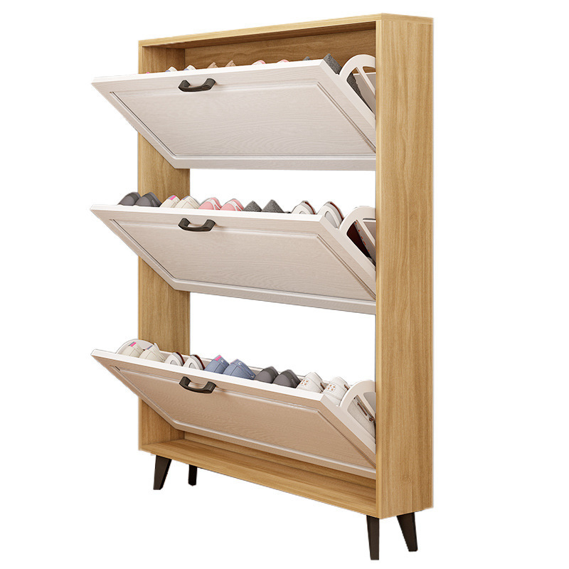 Living room furniture shelf rack portable Storage Shelves Cabinet modern Shoe Organizer for entry Wooden Shoe Rack