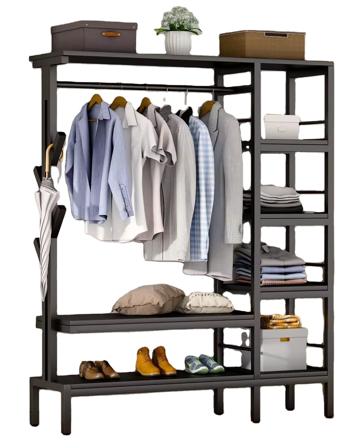 Coat Rack Heavy Duty Clothing Rack for Hanging Clothes Closet Storage