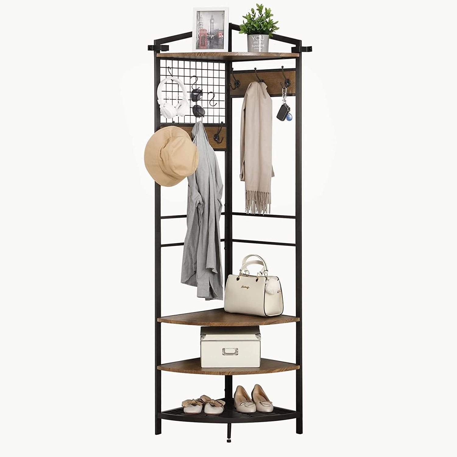 Entryway Organizer Corner Hall Tree Coat Shoe Rack With Shoes Rack Bench