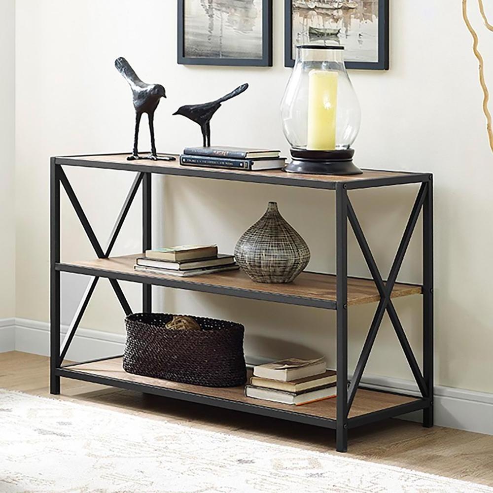 Three-tier cross-frame media bookcase office simple storage shelf