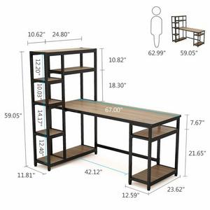 modern computer desk  L Shaped Desk with Storage, Corner Desk with Hutch for Home Office