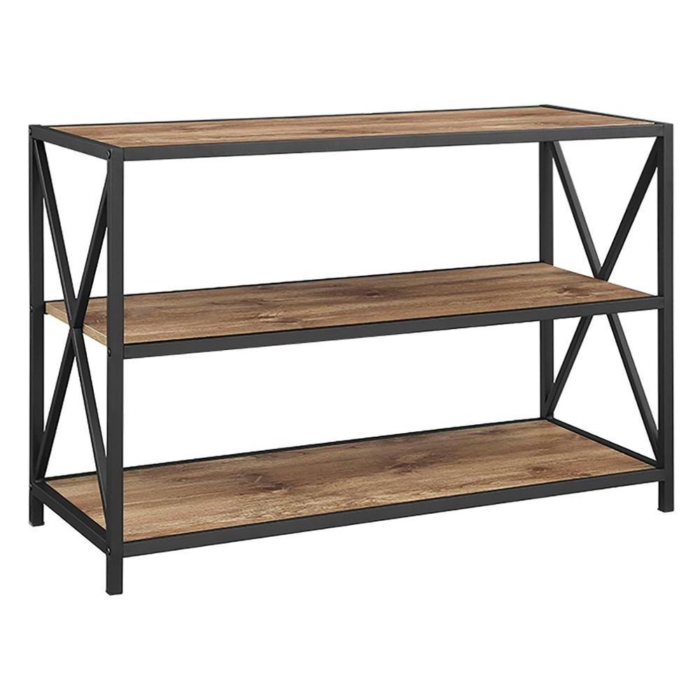 Three-tier cross-frame media bookcase office simple storage shelf