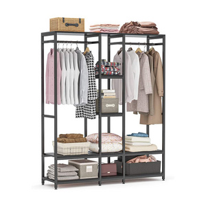 Double Rod Free Standing Heavy Duty Clothe Closet Extra Large Wardrobe Clothes Garment Rack