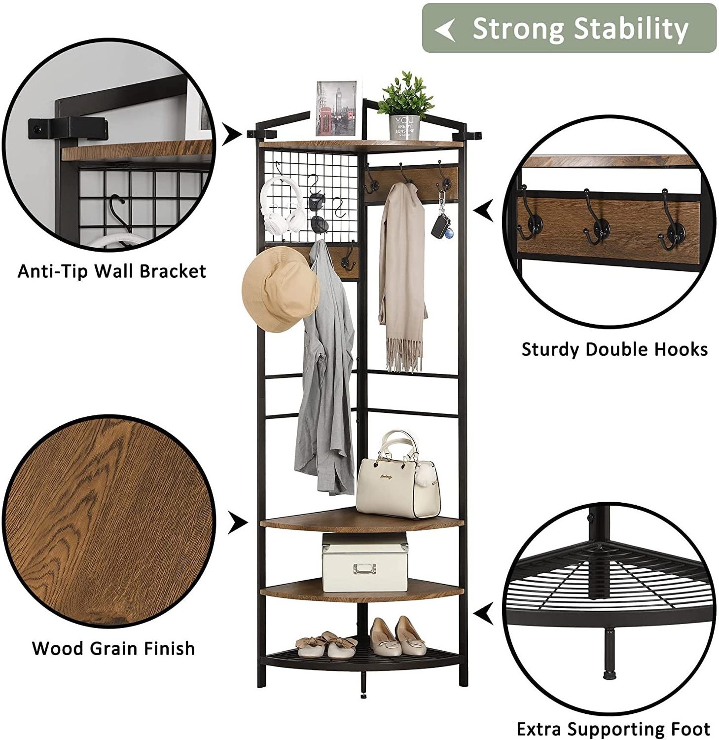 Entryway Organizer Corner Hall Tree Coat Shoe Rack With Shoes Rack Bench