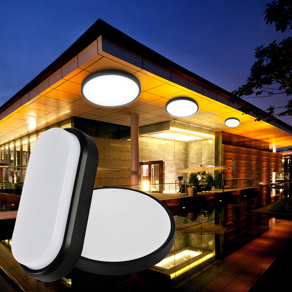 EMVIS high quality CCT change Modern IP44/IP65 Ceiling Light for bathroom outdoor flush mounted bulkhead light outdoor oval