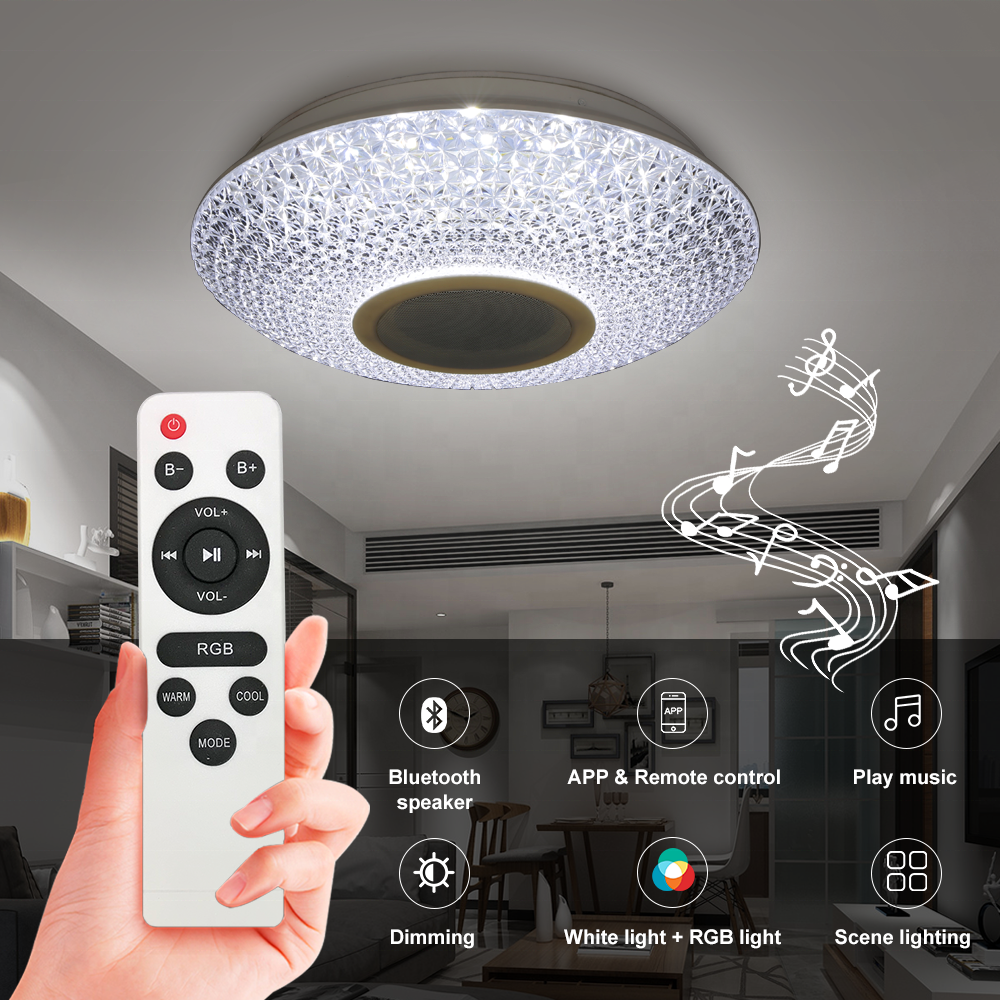 wifi APPcontrol ceiling led music light 24W 36W CCT dimmable led blueteeth ceiling light home partydecor led ceiling panel light