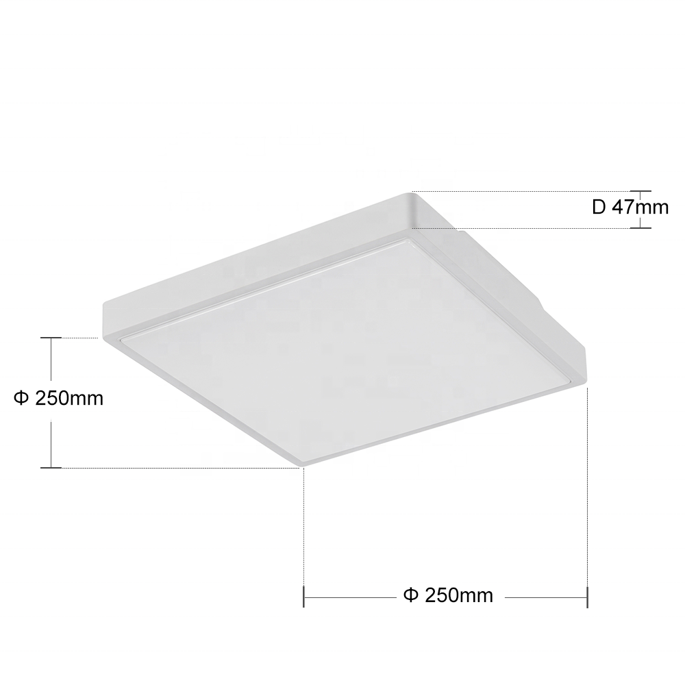 ENVIS Square Ultraslim Waterproof IP44 IP65 Black White Shape Led 3 CCT Change Home Ceiling Light Fixtures