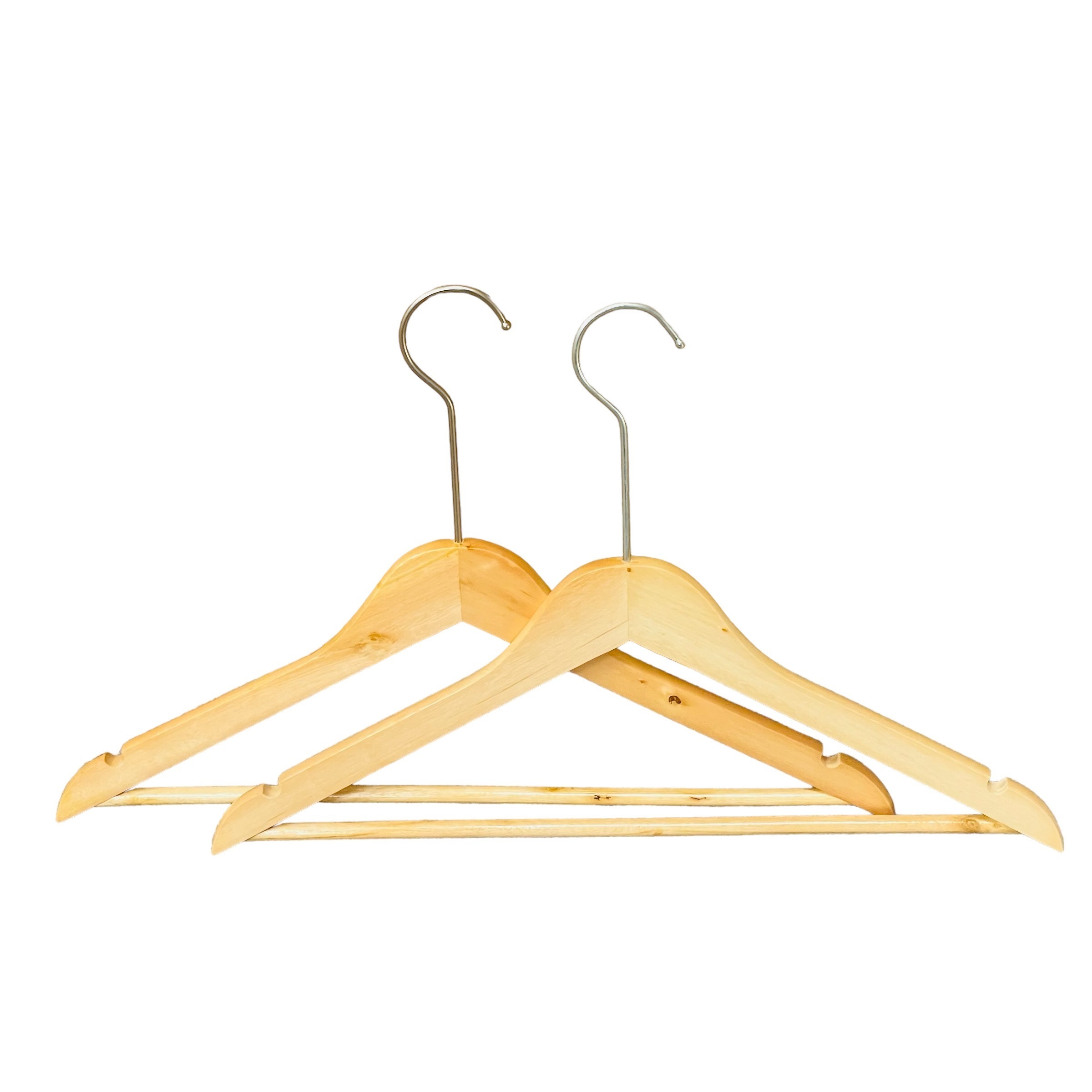 Nature Color Material Wood Customized Wooden Coat Hangers Wooden Clothes Hanger Rack For Kids Kid Clothes Shop Low MOQ In Stock