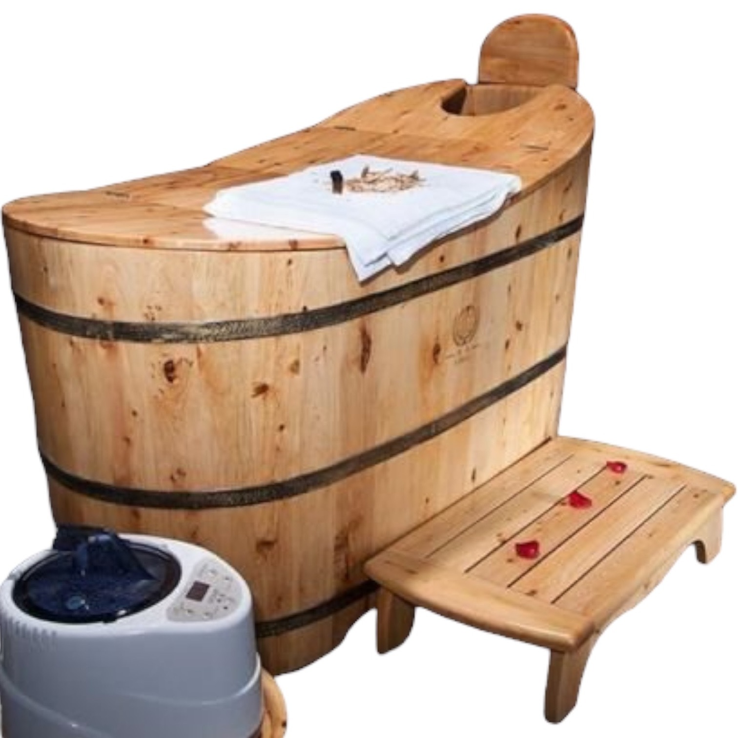 Hot Selling Wooden Bathtub Pine Round Wooden Bathtub Massage Tub Cheap Price For Wholesale Made In Vietnam Manufacturer