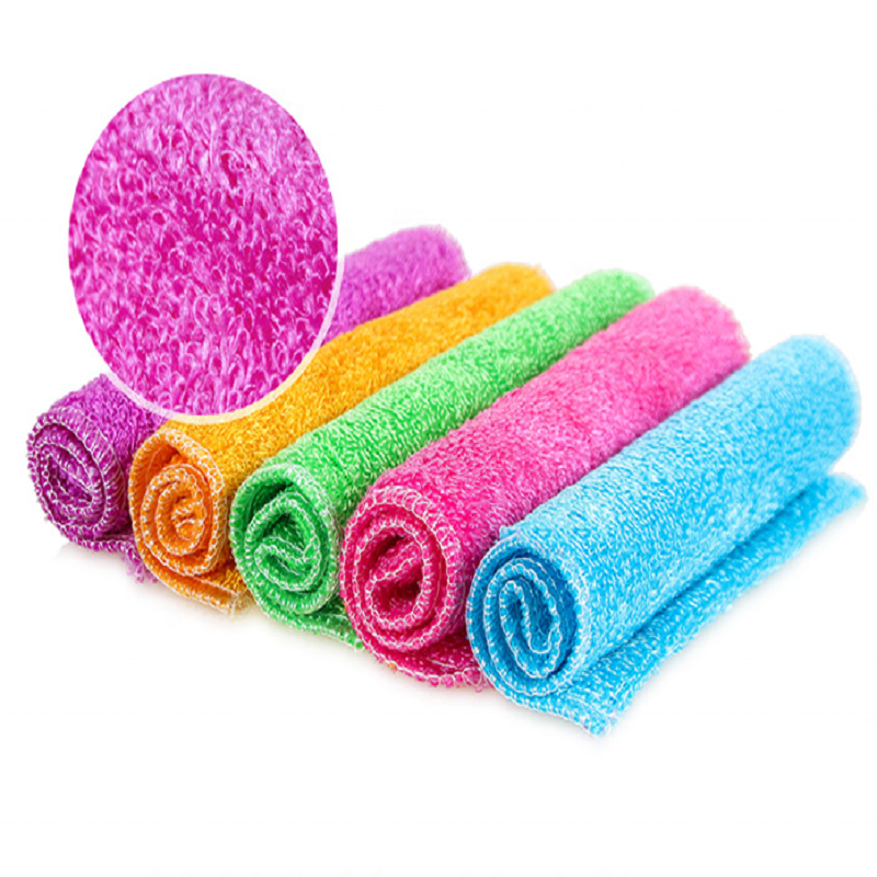 Professional colorful microfiber cloth supplier dish washing bamboo fibre kitchen towel