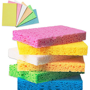 Fiber Compressed Facial Natural Cotton Cellulose Wood Pulp Pressed Sponge For Washing Dishes