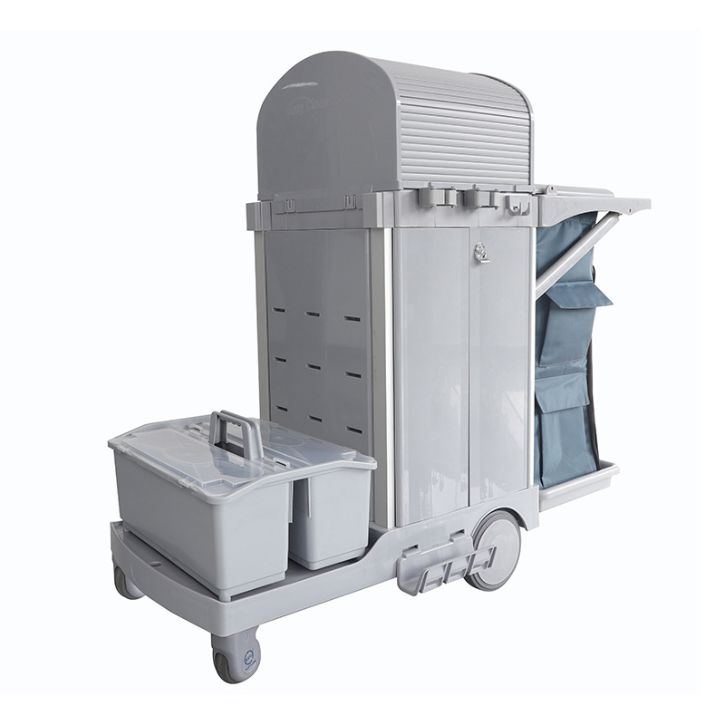 Housekeeping Cart Stainless Steel Trolley For Cleaning The Room