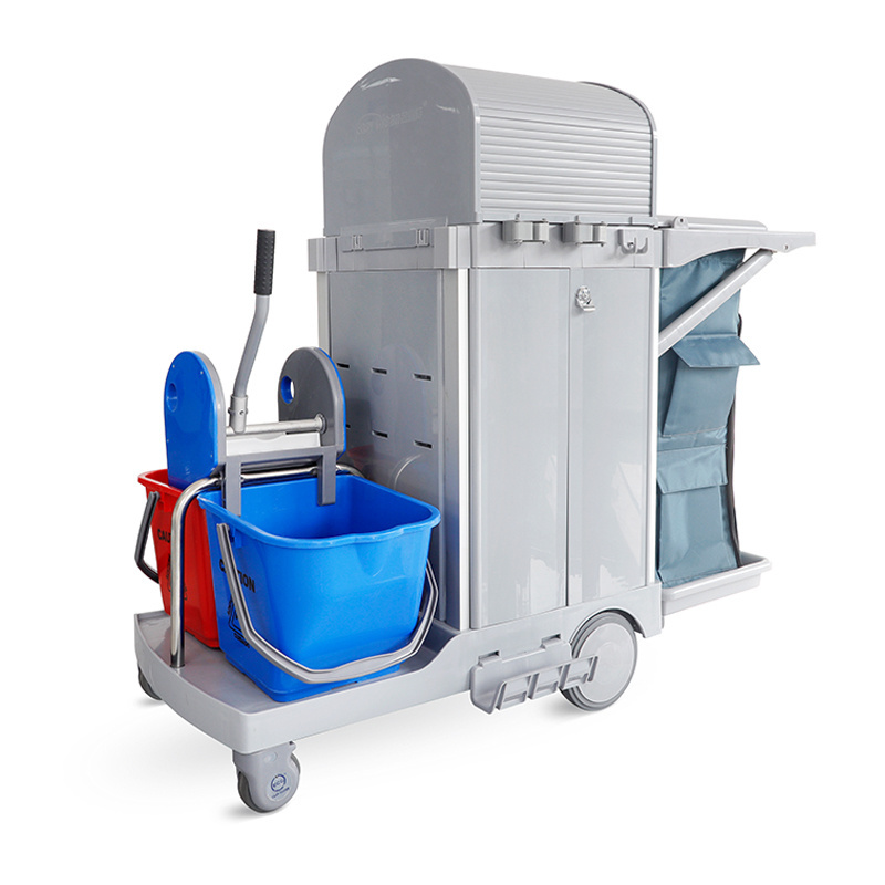 Housekeeping Cart Stainless Steel Trolley For Cleaning The Room