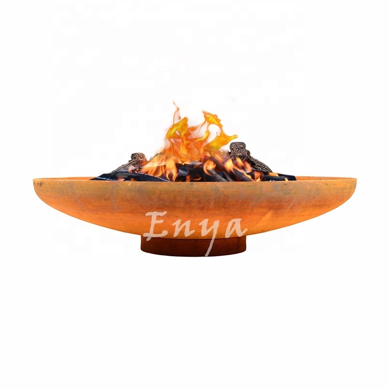 Outside Backyard Outdoor Rusted Small Solo Firepit Burner Garden Mini Steel Wood Log Burning Metal Fire Pit