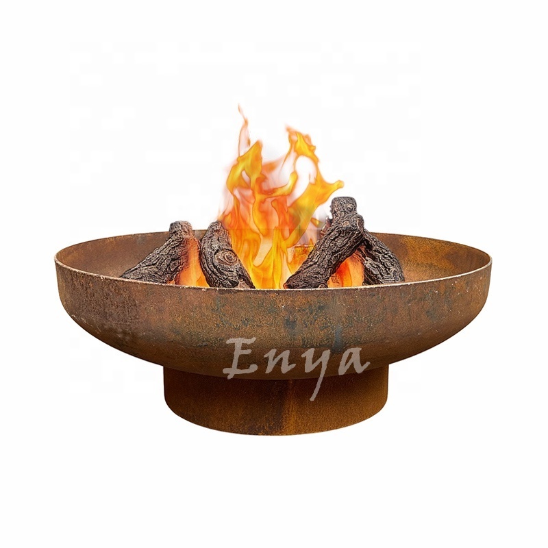 39inch China Antique Round Black Corten Steel BBQ Firepit Burner Pan Iron Classic Metal Big Ring Outdoor Fire Pit