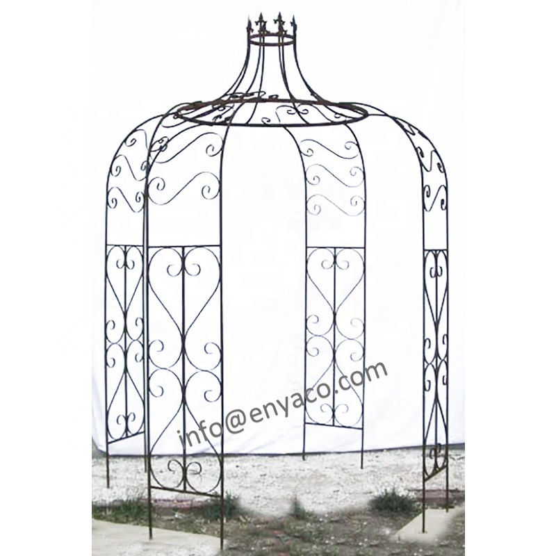 Antique Patio Outside Wholesale Garden Wrought Iron Pavilion Pergola Gazebos Price for Outdoor Decoration