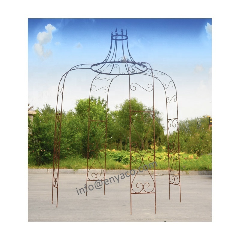 Antique Patio Outside Wholesale Garden Wrought Iron Pavilion Pergola Gazebos Price for Outdoor Decoration