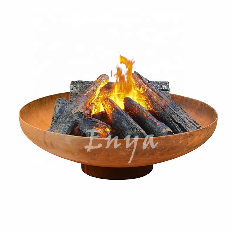 Outside Backyard Outdoor Rusted Small Solo Firepit Burner Garden Mini Steel Wood Log Burning Metal Fire Pit