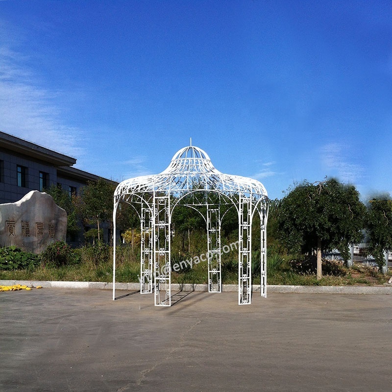 Victorian Style Outdoor Metal Gazebo Round Steel Garden 3x3