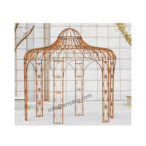 Victorian Style Outdoor Metal Gazebo Round Steel Garden 3x3