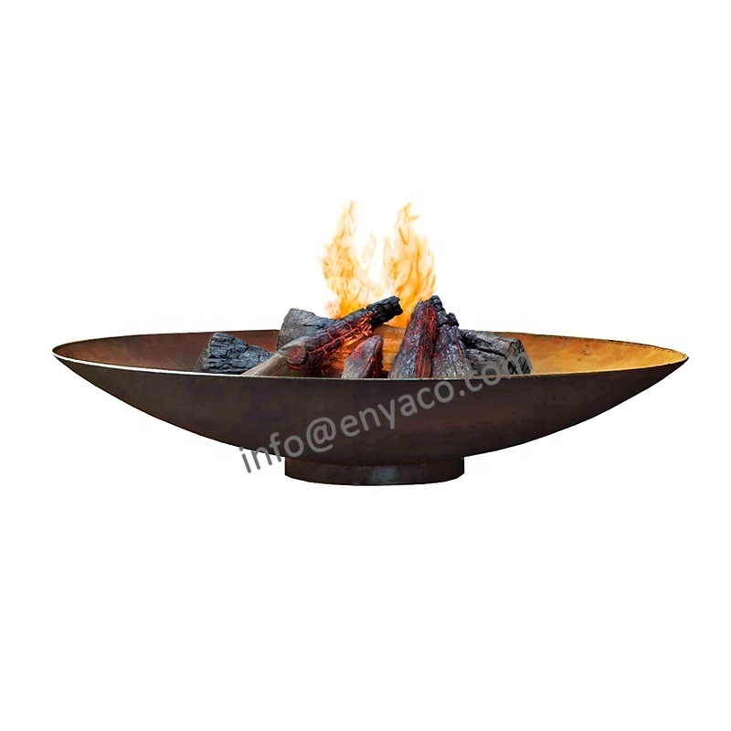 Cheap Wholesale Outdoor Patio Backyard Garden Metal Firepit Barbecue 80cm Circular Brasero Acier Corten Steel BBQ Fire Pit Bowl