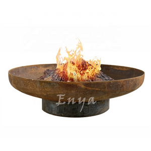 Outside Backyard Outdoor Rusted Small Solo Firepit Burner Garden Mini Steel Wood Log Burning Metal Fire Pit