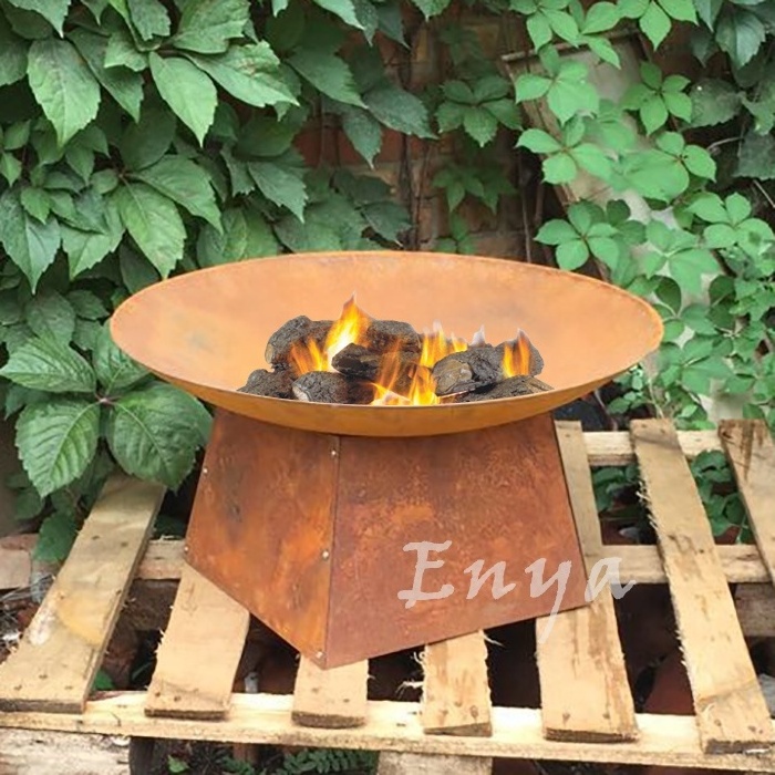 Fire Pits Burner Wholesale Backyard Rustic Outside Patio Metal Personal Small Steel Wood Burning Firepit Outdoor D60cm D60xh32cm