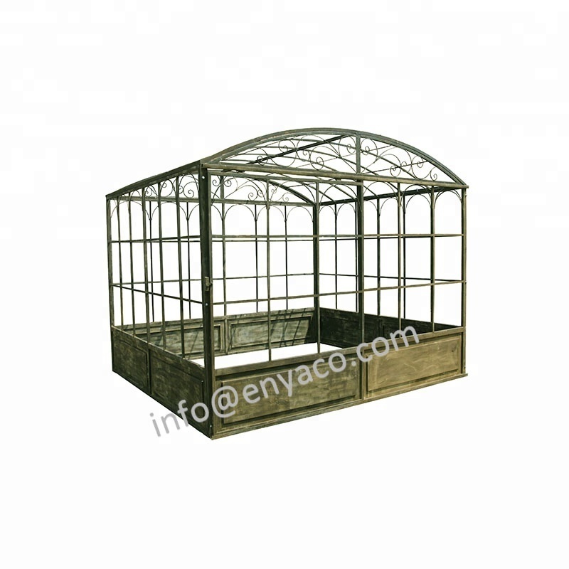 Outdoor Wrought Iron Garden Large Decorative Greenhouse Pavilion Gazebo for sale