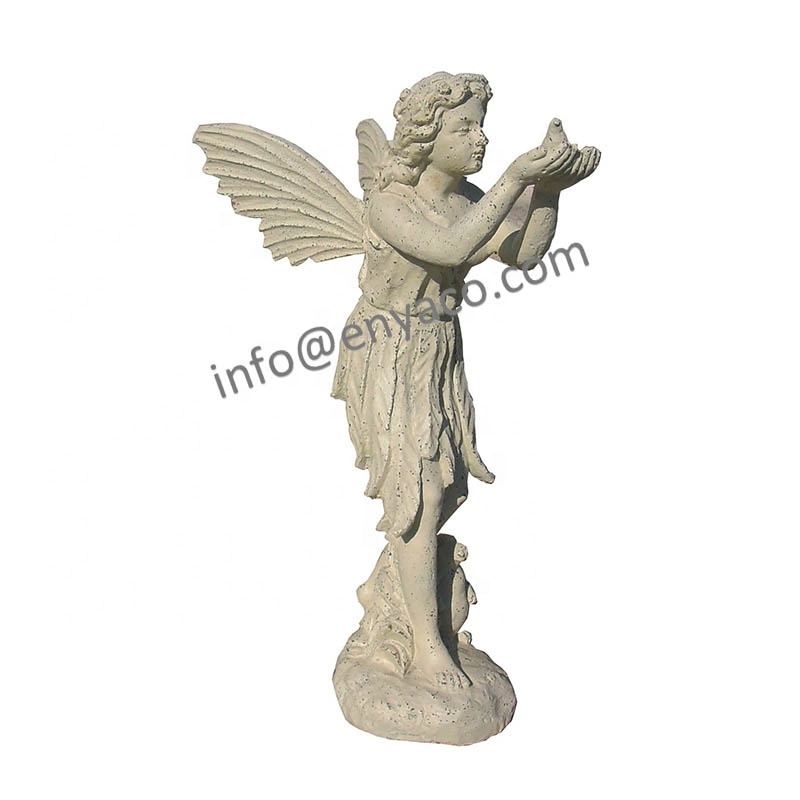 Wholesale Paired Sitting Standing Antique Garten Large Steel Outdoor Decor Garden Ornaments Iron Fairy Figurines and Statues