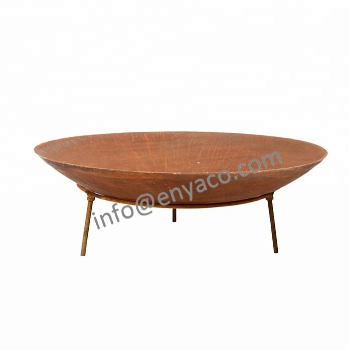 For Patio Backyard Outdoor Use Round XL Large Corten Steel Firepit Fire Pit Bowl