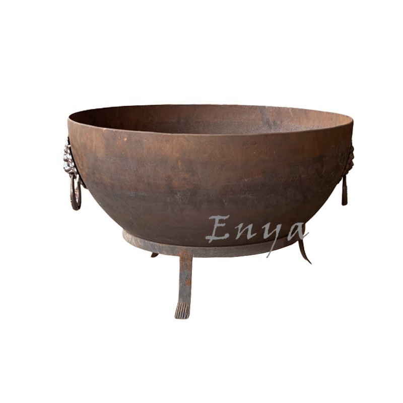 New Design Garden Backyard Luxury Large Firepit Bowl Deep Wood Log Burning Outdoor Metal Half Ball Sphere Fire Pits