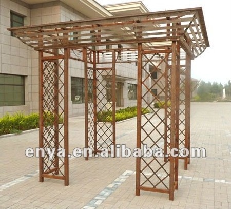 Special offers Garden Line Victorian Cast Wrought Iron Steel Metal Roof Frame Square Patio Gazebo Pergola