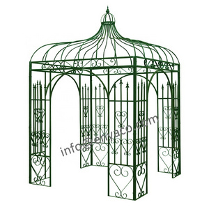 Gazebo Outdoor Steel Outside Lawn Backyard Patio Heavy Duty Iron Hard Top Pergola Gazebos Garden 3x3 Made in Wrought Iron