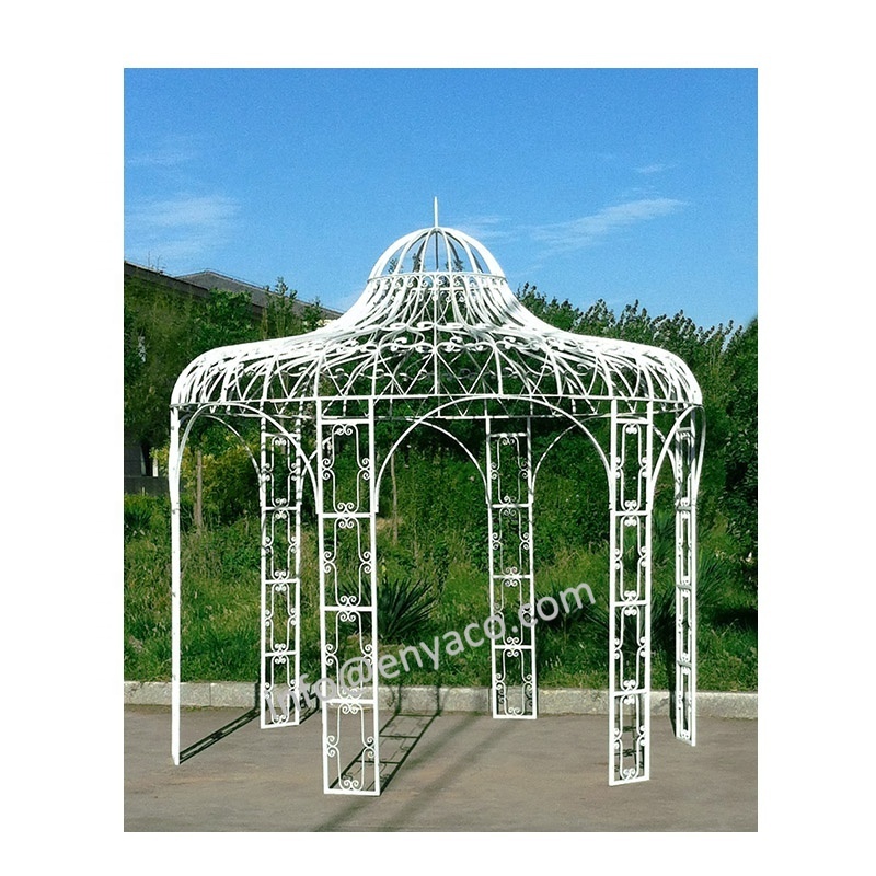 High Quality Backyard Outdoor Extra Large Versailles Round Dome Top Metal Wrought Iron Garden Gazebo