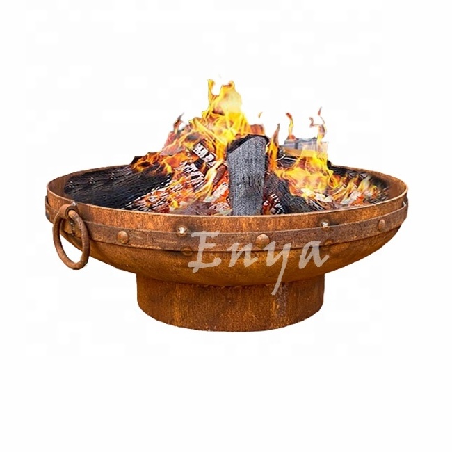 Factory Price Wholesale Large Fire Pits Rustic Garden Wood Bonfire Fire Pit 80cm 100cm 120cm Outside Metal Outdoor