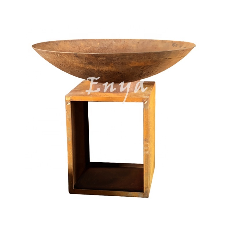 Patio Outside BBQ Firewood Brazier Charcoal Garden Steel Metal Round Table Stove Fire Wood Bonfire Pit Burn Outdoor With Stand