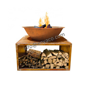 Patio Outside BBQ Firewood Brazier Charcoal Garden Steel Metal Round Table Stove Fire Wood Bonfire Pit Burn Outdoor With Stand