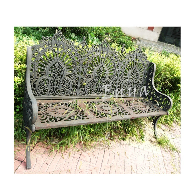 Long Seat Benches Antique Outdoor Furniture Bench Garden Park Patio Villa Metal Cast Iron Outdoor Furniture