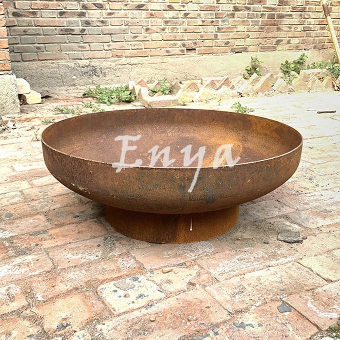 39inch China Antique Round Black Corten Steel BBQ Firepit Burner Pan Iron Classic Metal Big Ring Outdoor Fire Pit