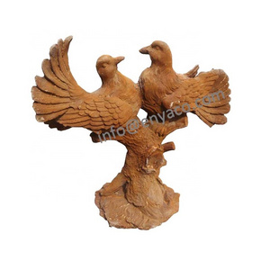 Garden Decorative Vintage Metal Animal Love Birds Statue Sculpture