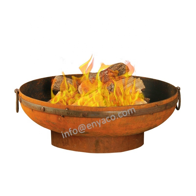 Factory Price Wholesale Large Fire Pits Rustic Garden Wood Bonfire Fire Pit 80cm 100cm 120cm Outside Metal Outdoor