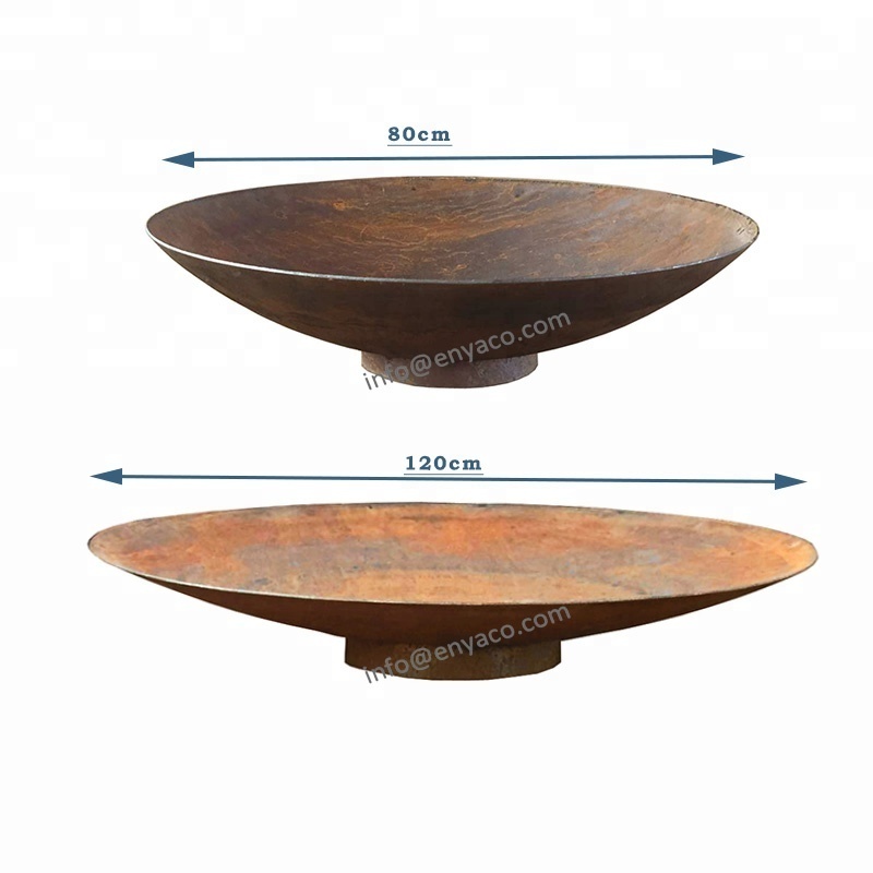 Cheap Wholesale Outdoor Patio Backyard Garden Metal Firepit Barbecue 80cm Circular Brasero Acier Corten Steel BBQ Fire Pit Bowl